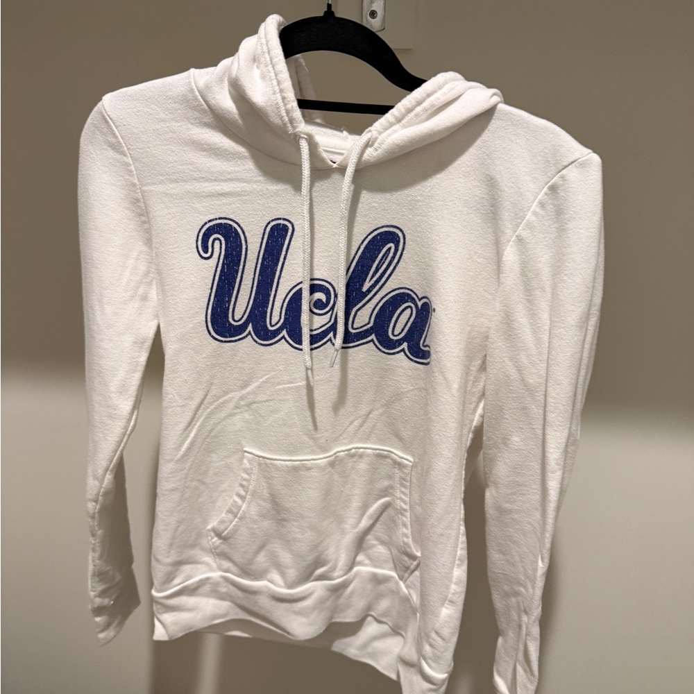 Champion Women's UCLA White Hoodie with Blue Lettering